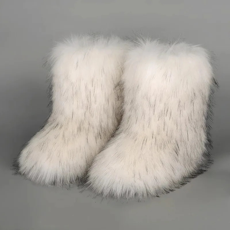 Y2K Kids Boots Winter Shoes Faux Fur Toddler Girl Boots Fashion Colorful Fur Children Ankle Snow Boots Warm Shoes Girls 240711 - view 7
