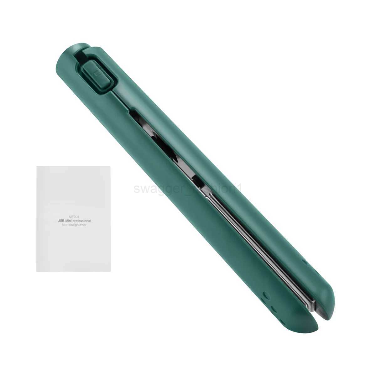 USB Cable Mini Portable Hair Straightener for Straight and Curling Dual-Use Curling Irons for Students GreenB240719