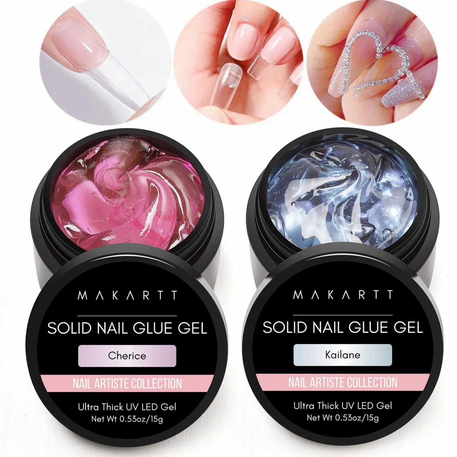 Makartt solid nail gel is used for acrylic nail tip glue gel curing needs UV curing for pressing on false nails 240703