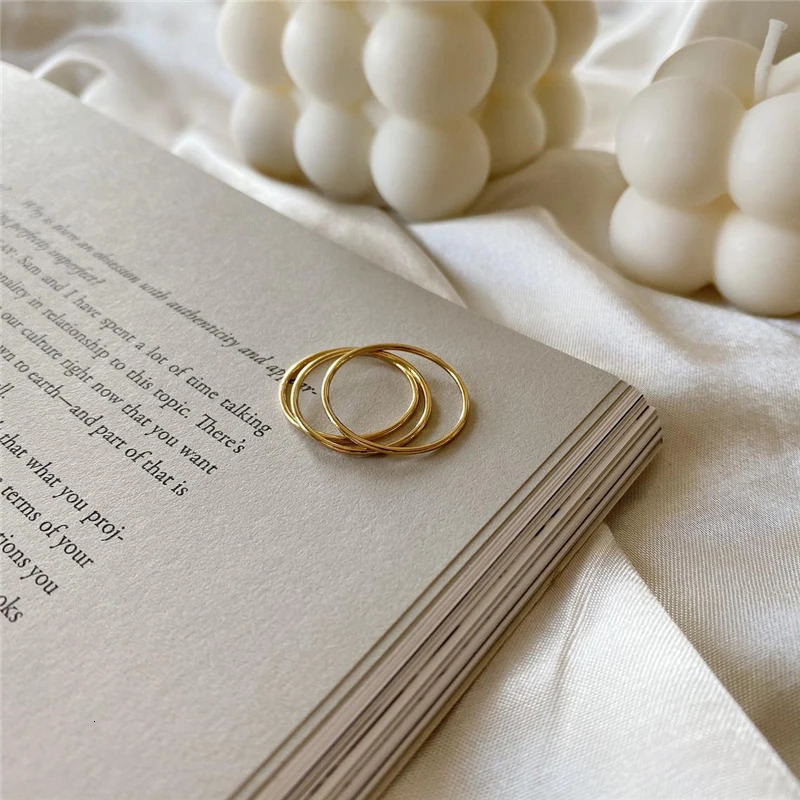 14K Gold Plated Finger Ring Bohemian Gold Jewelry Anillos Mujer Minimalist Stacked Bohemian Ring Womens Minimalist Ring 240805