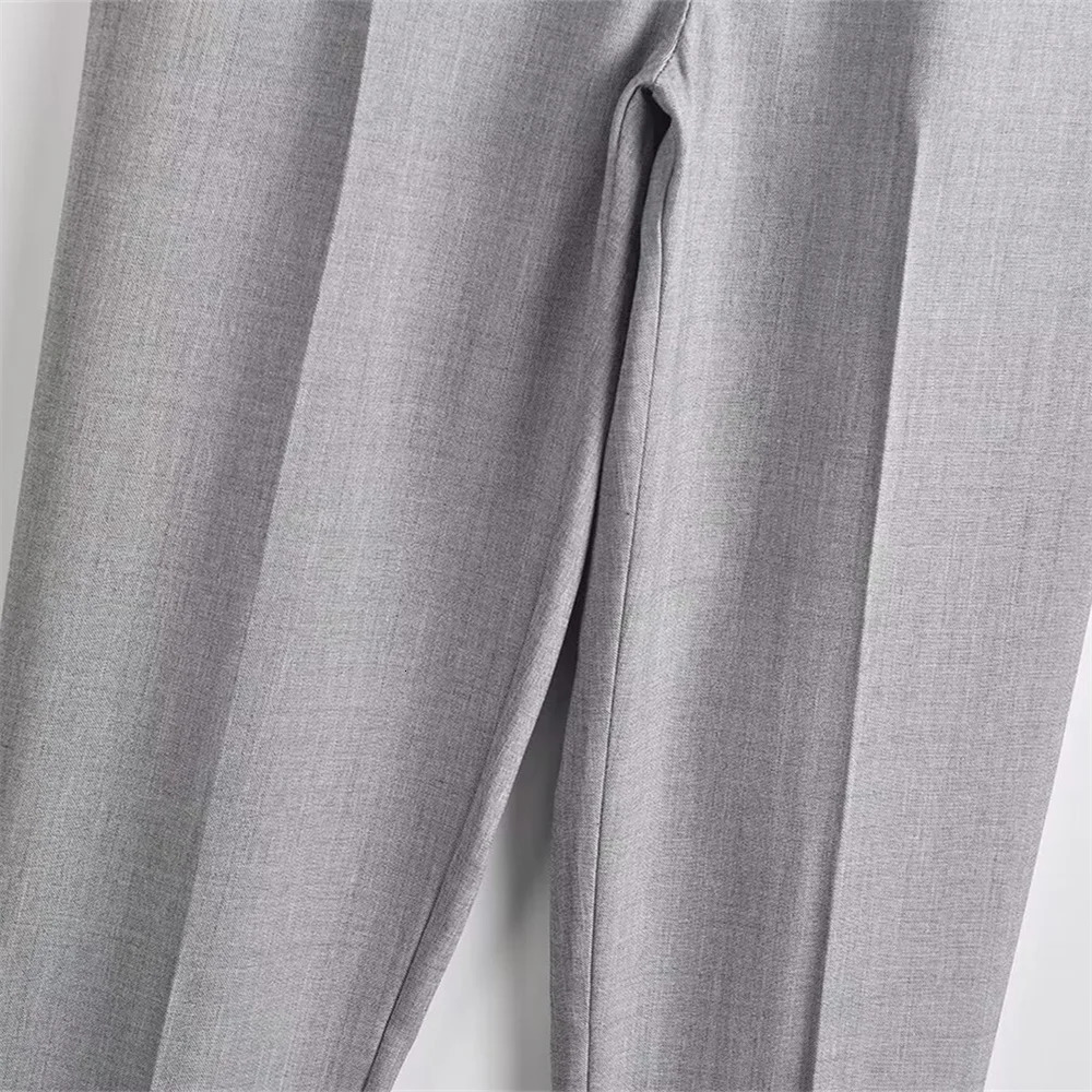 Spring Womens Casual Versatile Style Flip Collar Loose Suit Coat Fashion High Waist Pants Set 240712