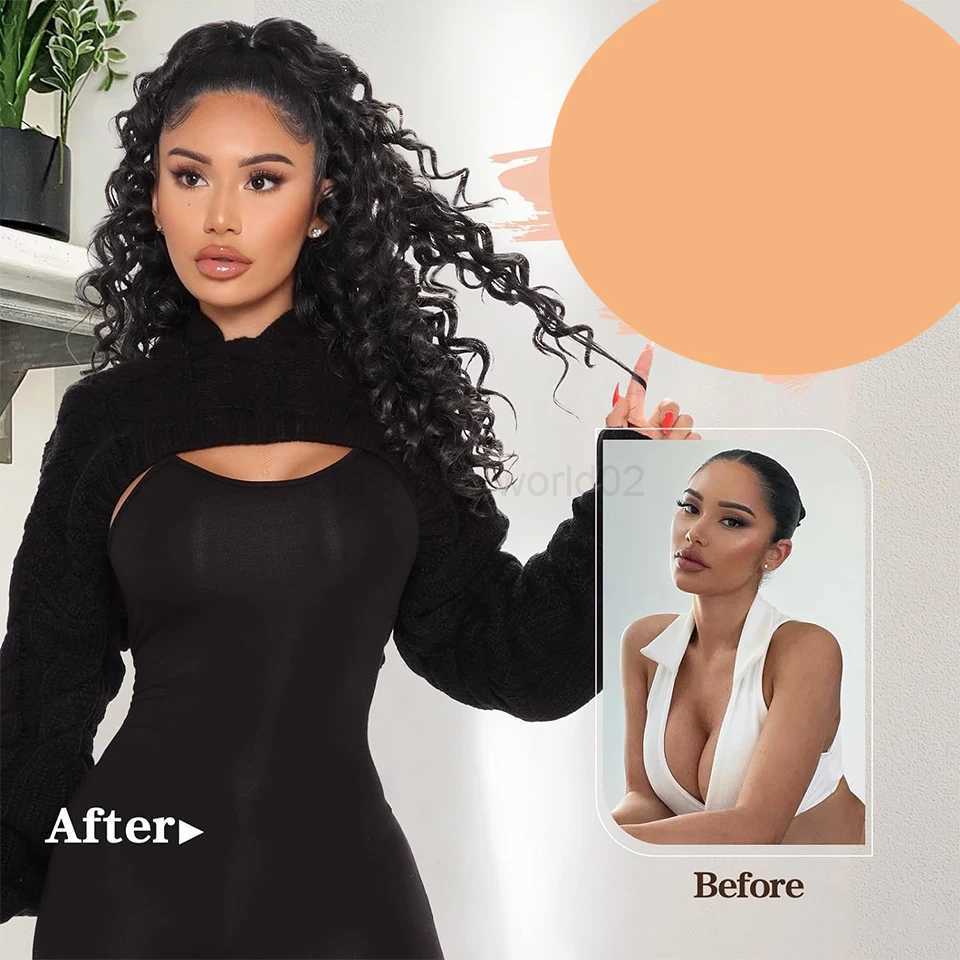 Sylhair Drawstring Ponytail Extension for Black Women 24 inch synthetic long curly ponytail for daily use with fluffy hairX240719