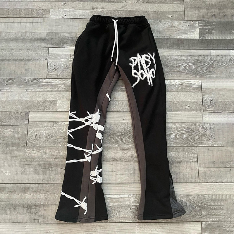 Y2K Vintage Streetwear Track Pant Women Harajuku Wide Leg Sweatpants Oversize Letter star Print Joggers Trousers Straight-legged 240428