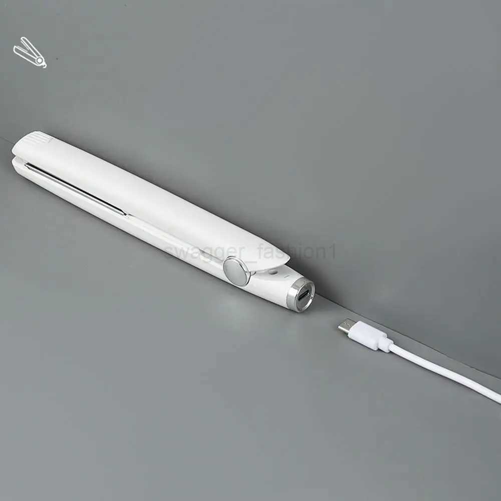 Mini USB Portable Cordless Hair Straightener Curler Rechargeable Curling Straightening Flat Iron Professional Split Styling ToolB240719