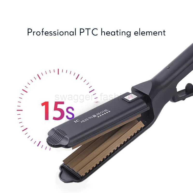 Ceramic Crimper Iron For Fluffy Hairstyle Curling Iron Corrugation Plate Crimper Hair Irons Anti Static Hair Crimping IronB240719