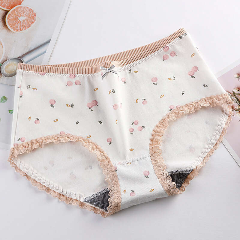 New Lace Edge Mid Waist No Trace Underwear Women's Cotton Triangle Pants Panties Calecon Lingerie Women Underwear Calzoncillos Underwears Woman U