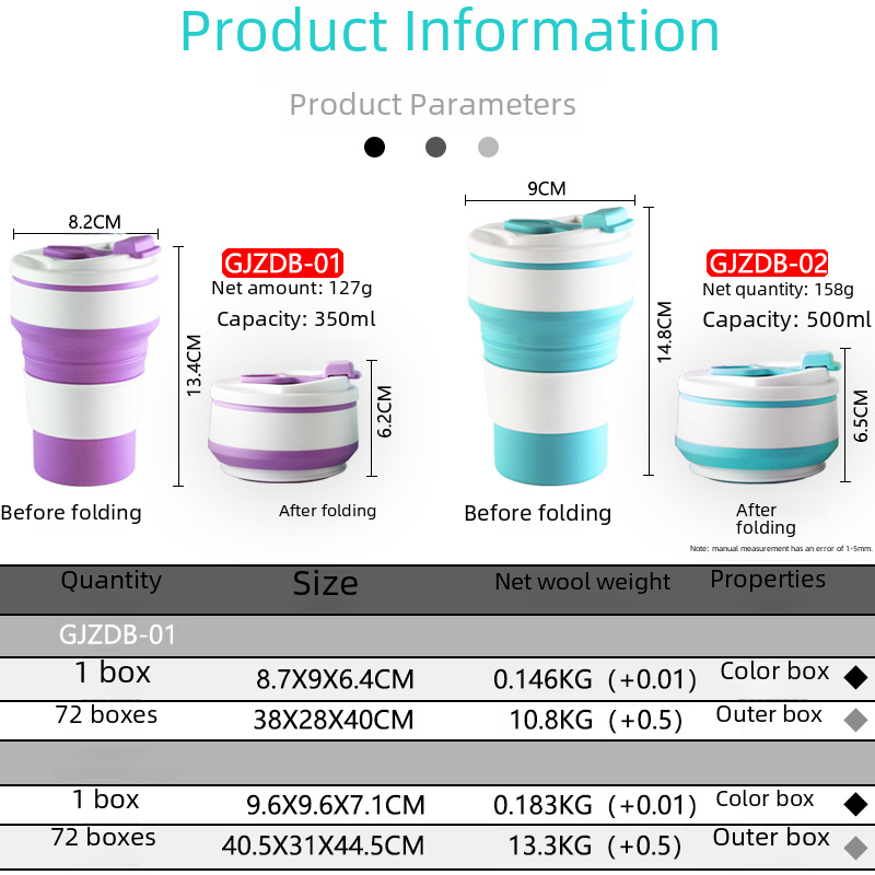 Silicone Foldable Water for Travel Portable Outdoor Anti-fall Telescopic Coffee Cup High Temperature Resistance Z260202