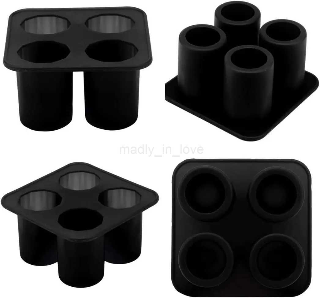 Creative 4 Grids Ice Cube Tray Mold Cup Mould Makes Shot Glass Ice Mould Novelty Gifts Ice Tray Summer Drinking Kitchen ToolM240719