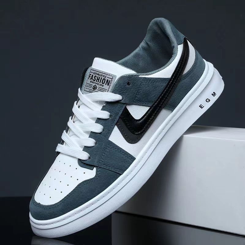 hot Casual Flat Shoes - Stylish Mens Canvas Lace Up Shoes, Color Blocked Fashion Sneakers, Versatile Lightweight Design for Spring/Summer