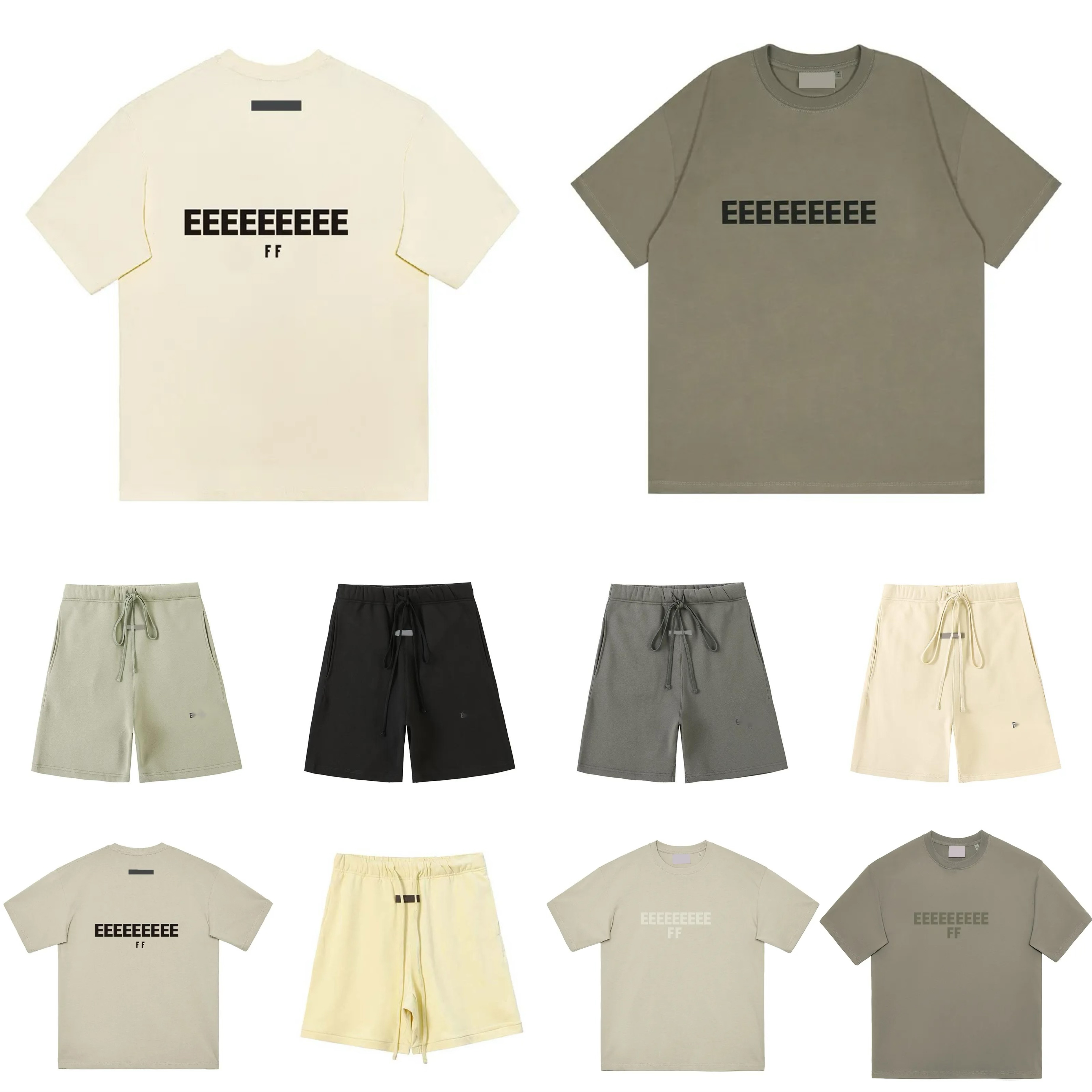 Shorts mens designer t shirt shorts and t shirt set Sports Loose Oversize Style Tees fear of gods short sleeved shorts heavy street letter fear of gods clothing Shorts T