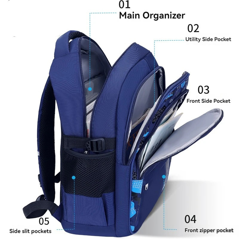 Elementary School Students Schoolbag Boys 1-3-6 Grades 6-12 Years Old Lightweight Leisure CHILDRENS Shoulder Bag Large Capa 240712