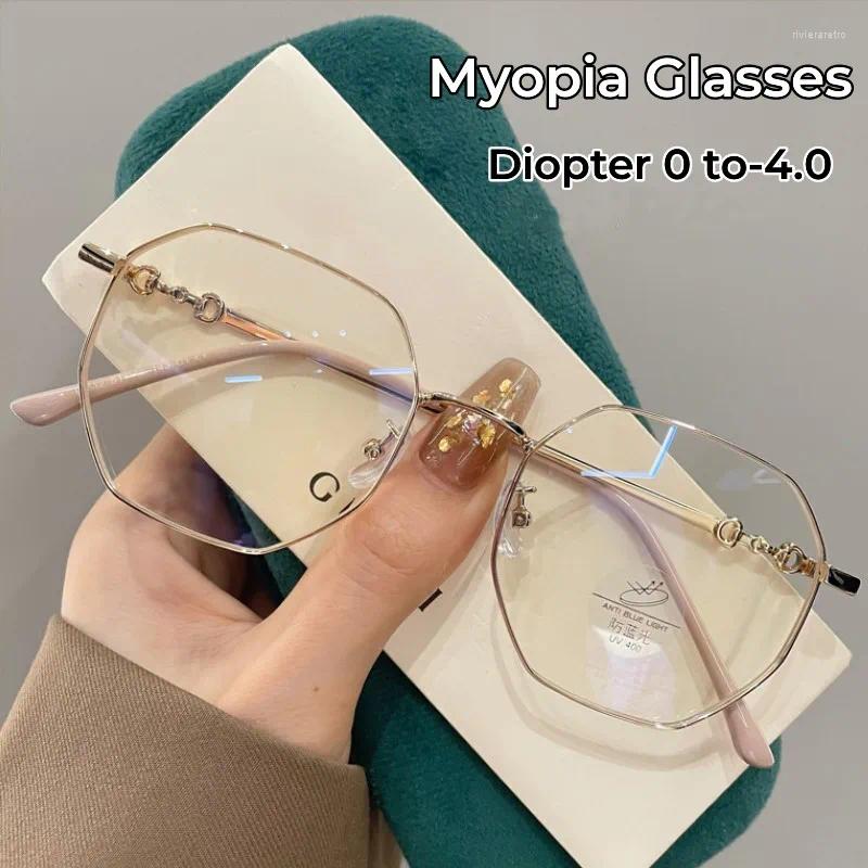 Sunglasses Trendy Women&#039;s Diopter Eyewear Luxury Anti-blue Light Myopia Glasses Fashion Near Sighted Clear Prescription Eyeglasses