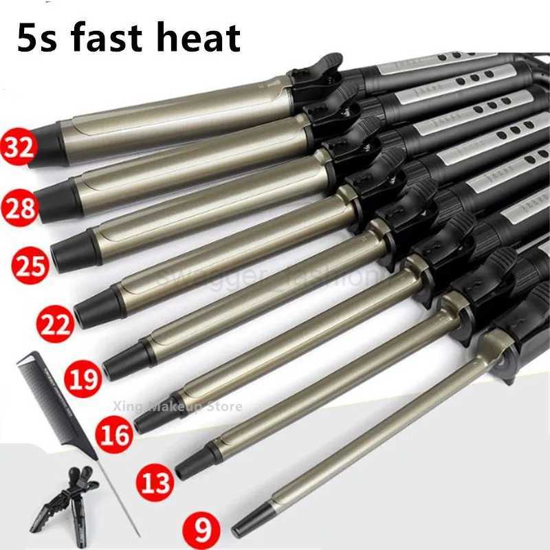 1PC 9mm 19mm 25mm 32mm Professional Ceramic Hair Curler Automatic Rotating Curling Iron Temperature Display 4#B240719