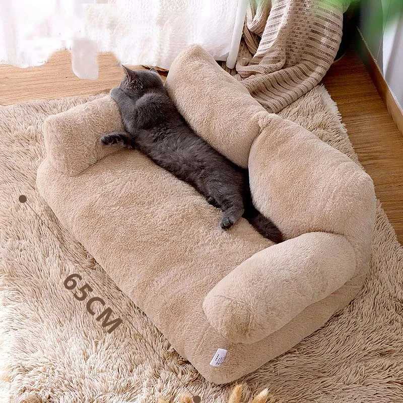 Luxury Cat Bed Sofa Winter Warm Cat Nest Pet Bed for Small Medium Dogs Cats Comfortable Plush Puppy Bed Pet Supplies X250412