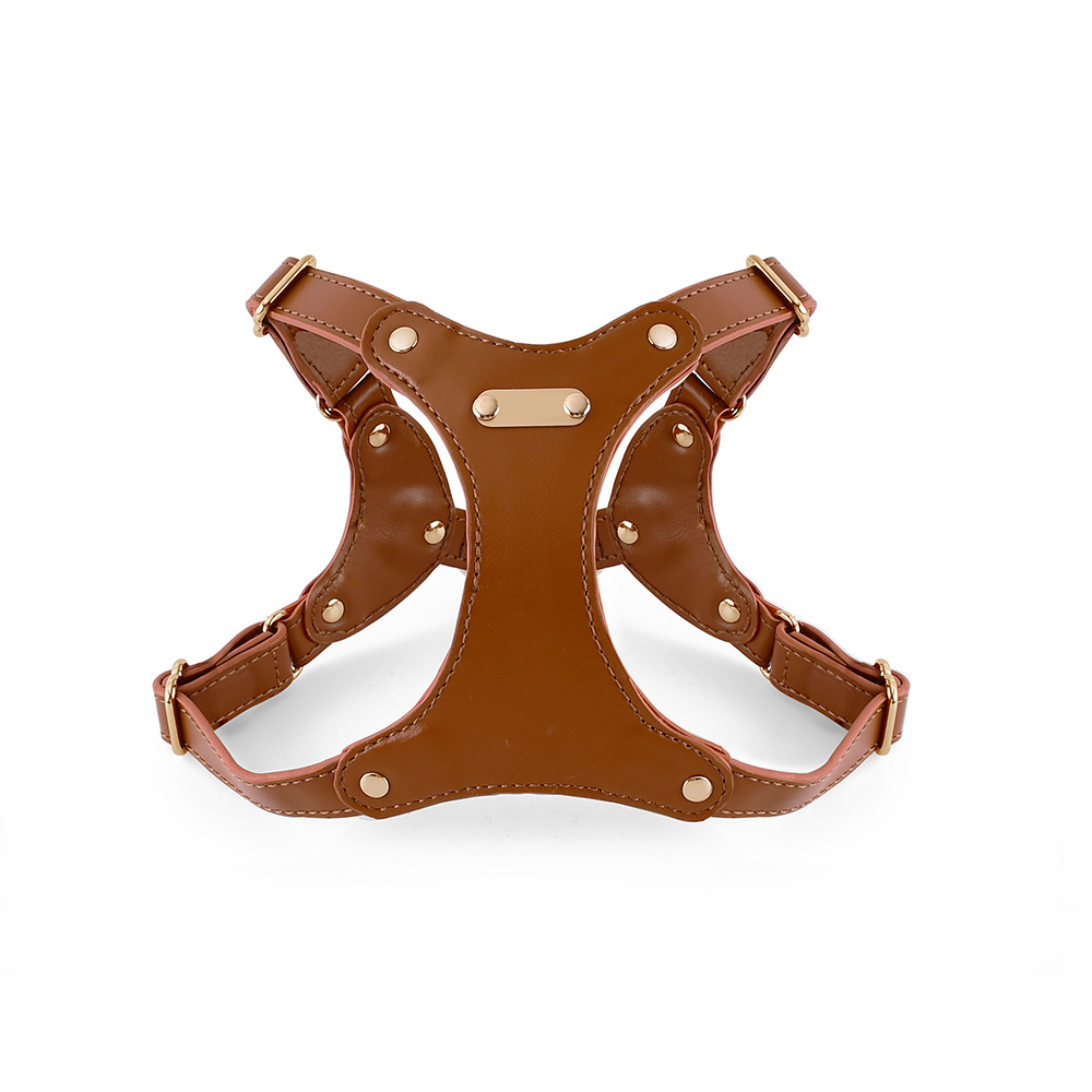 Hot selling pet products comfortable waterproof leather dog harness for outdoors