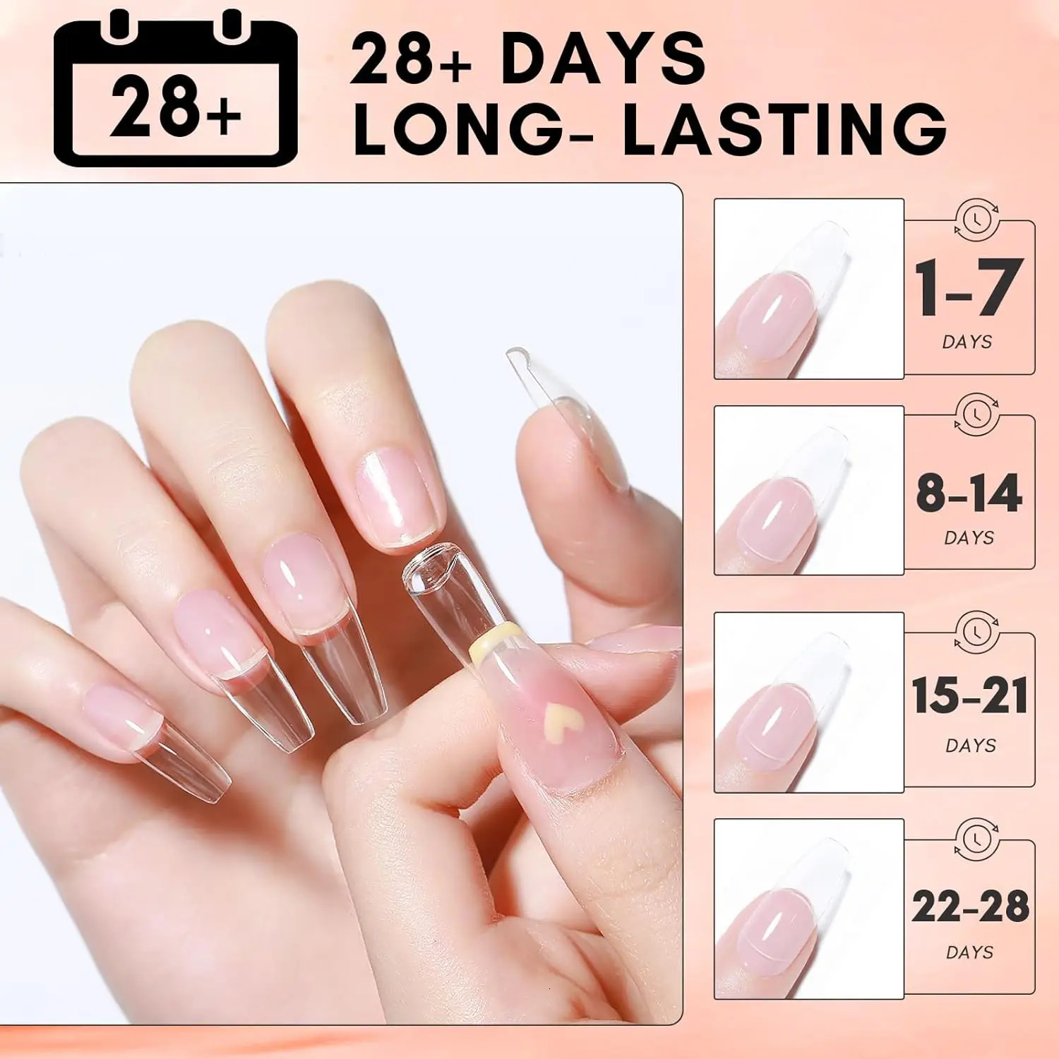 Makartt solid nail gel is used for acrylic nail tip glue gel curing needs UV curing for pressing on false nails 240703