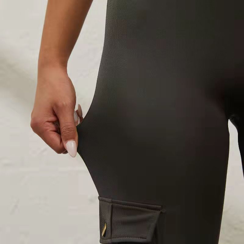 Pockets Gym Leggings Women High Waist Fashion Fitness Pants Skinny Stretch Outdoors Comfortable Sport Leggings