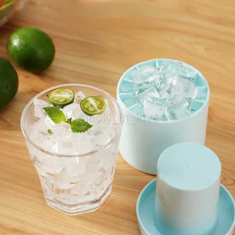 Ice Bucket Cup Mold Cylinder Ice Lattice Mold Silicone Food Grade Ice Cubes Tray Mould Whiskey Beer Freeze Ice Maker AccessoriesM240719