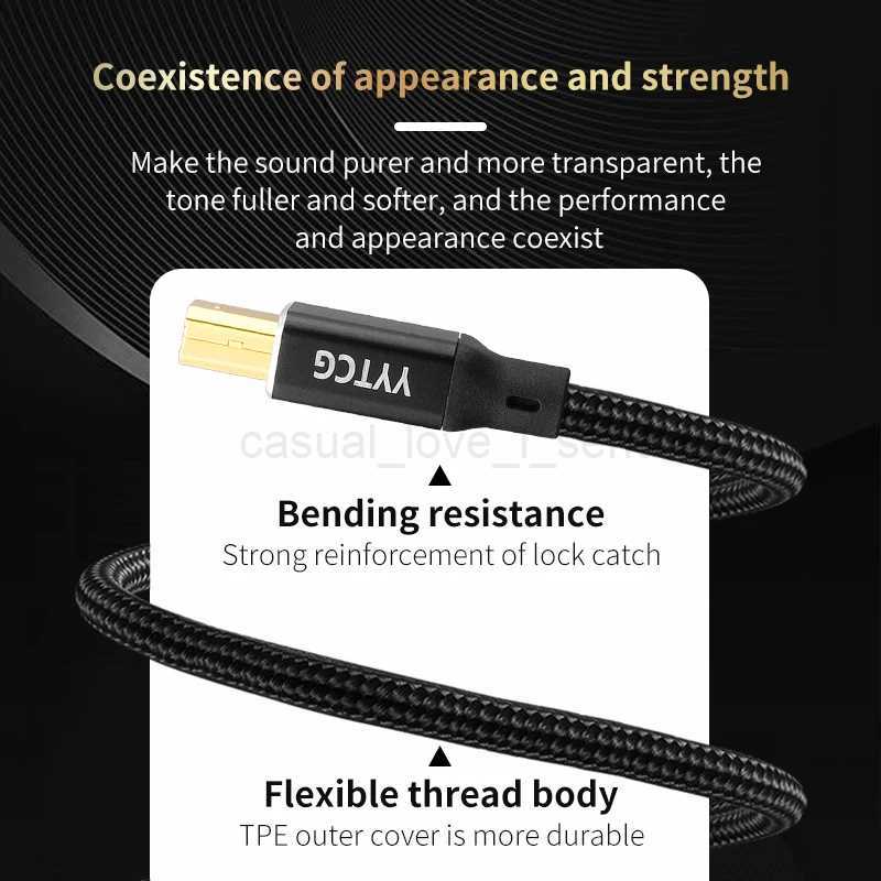 YYTCG Hifi USB Cable High Quality OCC Silver Plating DAC A-B C-B C-C Digital AB Audio Type A to Type B Hifi Usb Typec CableCL240719