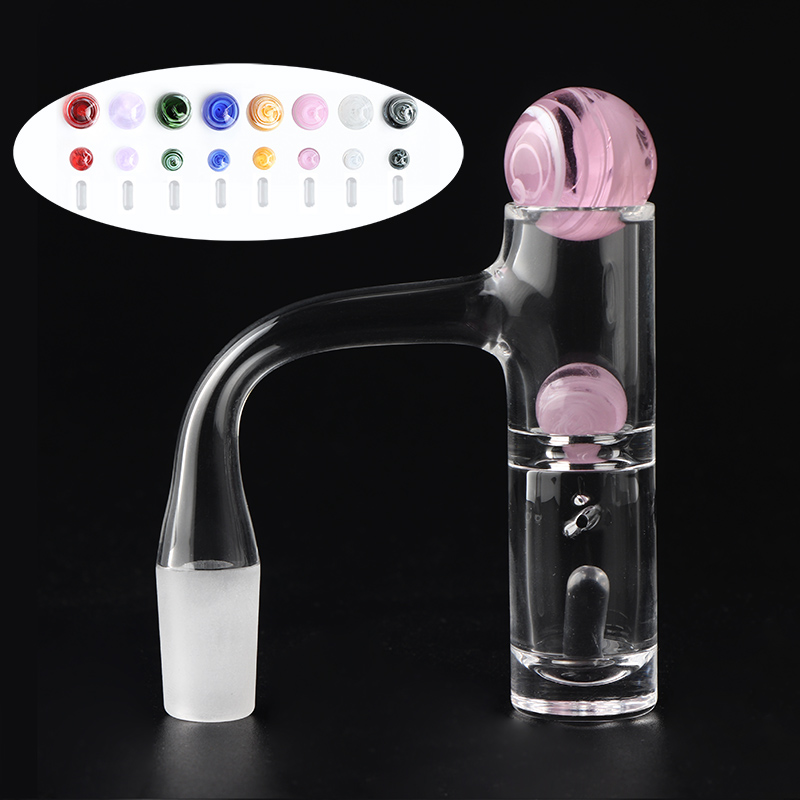 Beracky Auto Highbrid Full Weld Beveled Edge Quartz Banger With 2pcs Tourbillon/ Spinning Air Holes with Glass Terp Slurper Set For Glass Water Bongs Dab Rigs Pipes