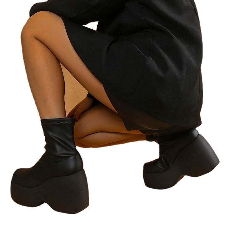 Brand New Gothic Style Sexy Elegant Chunky Women Ankle Boots Big Size Walking Comfy Woman Platform Shoes 2023 2e05