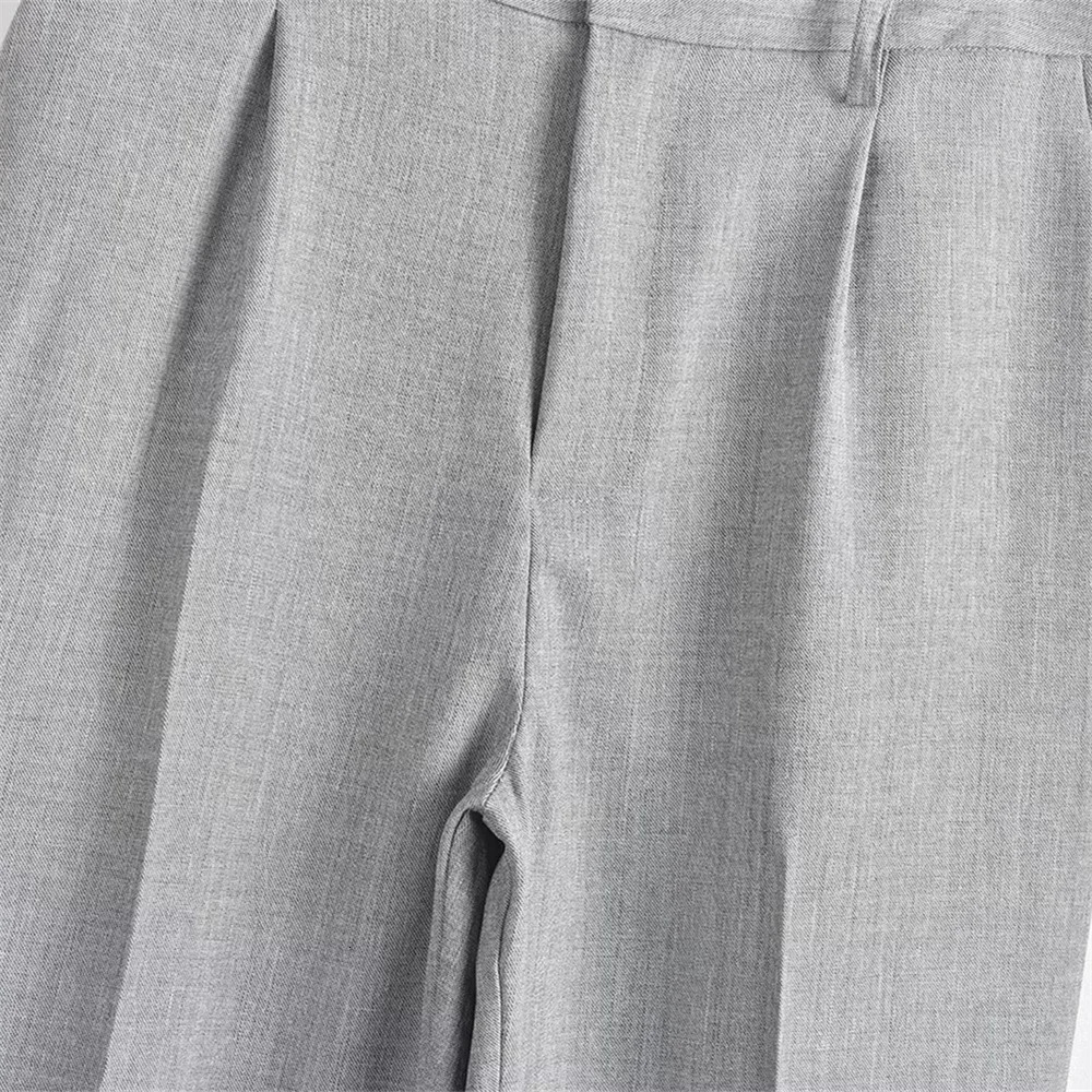 Spring Womens Casual Versatile Style Flip Collar Loose Suit Coat Fashion High Waist Pants Set 240712