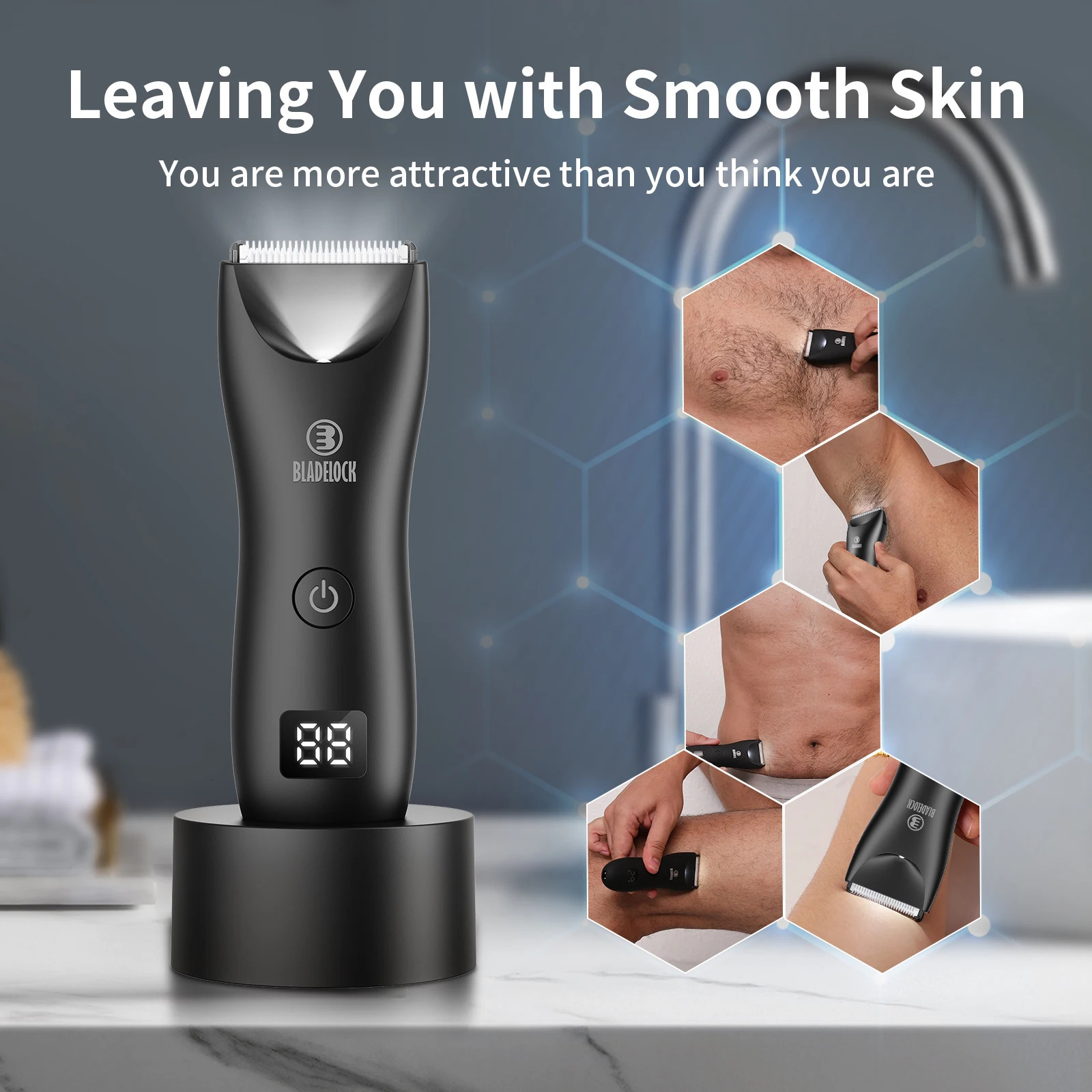 Professional Groin Hair Ball Shaver for Men Body Grooming Clipper Rechargeable Ceramic Trimmer Bikini Epilator X251110