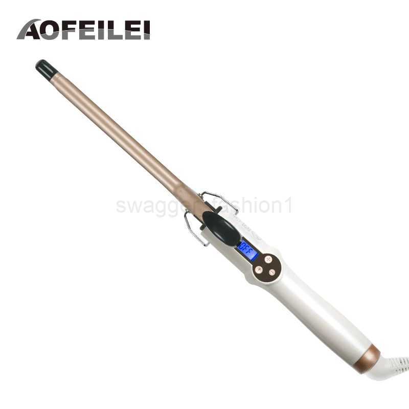 Aofeilei Professional curling iron Ceramic curling wand roller beauty styling tools With LCD Display 9mm Hair CurlerB240719