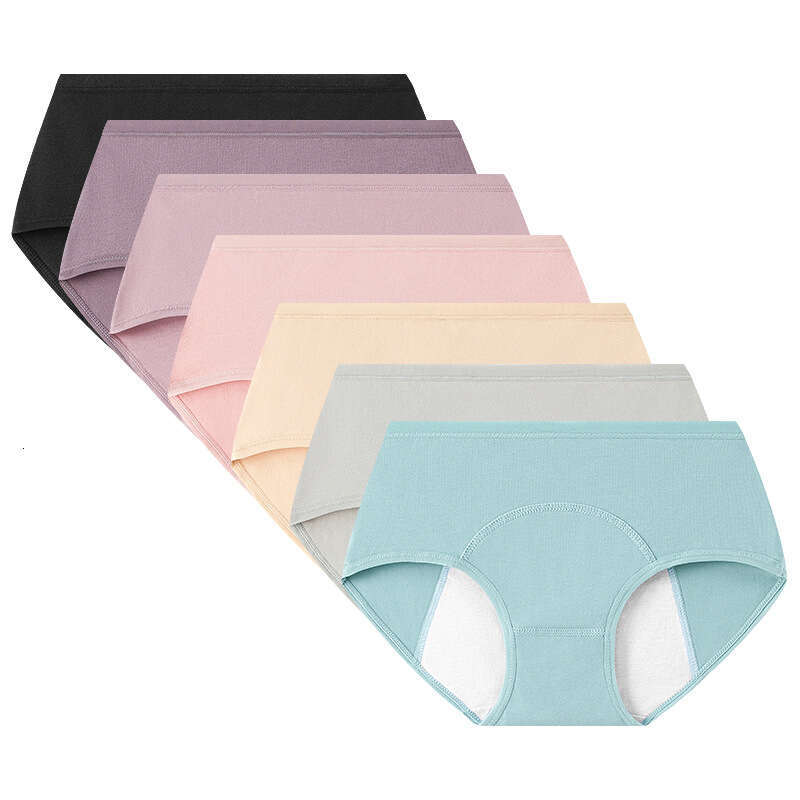 Mid Waist Underwear, Pure Cotton Crotch, Menstrual Pants, Plus Size, Front and Back Leak Proof Physiological Underwear Women Underwear Calecon Calzonc