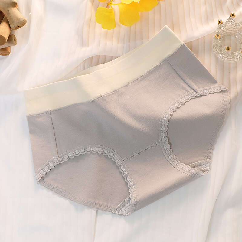 Lace Edge Pure Cotton Graphene Antibacterial Women's Underwear, Contrasting Colors, Simple and Seamless Underwear for Women Lingerie Women Underw