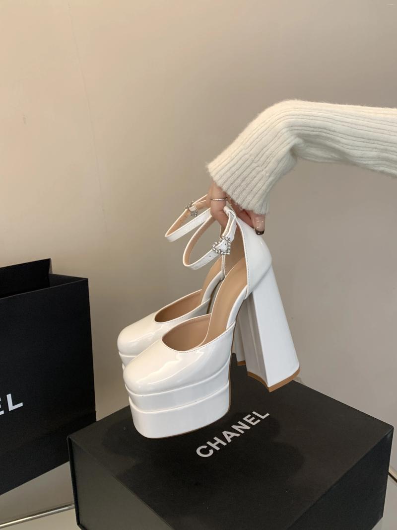 Elegant Satin Platform Sandals Women: 15 cm High Heels for Evening Parties and Weddings (Ivory) 4
