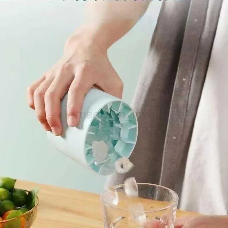 Ice Bucket Cup Mold Cylinder Ice Lattice Mold Silicone Food Grade Ice Cubes Tray Mould Whiskey Beer Freeze Ice Maker AccessoriesM240719