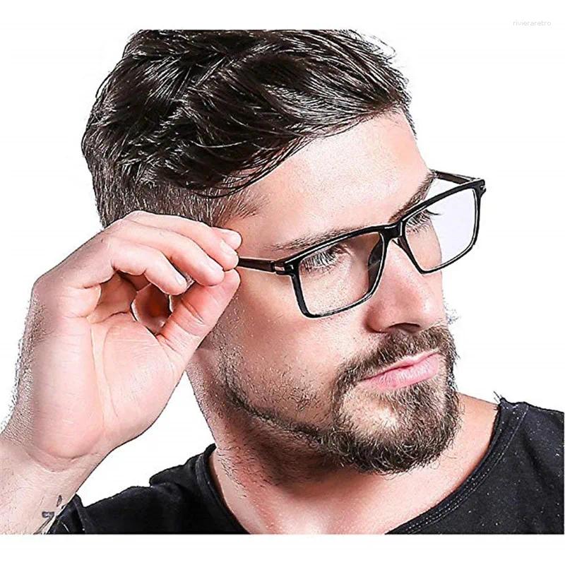 Sunglasses 2024 Sun Pochromic Square Reading Glasses For Men Brand Designer TR90 Ultralight Retro Diopter Farsighted FML