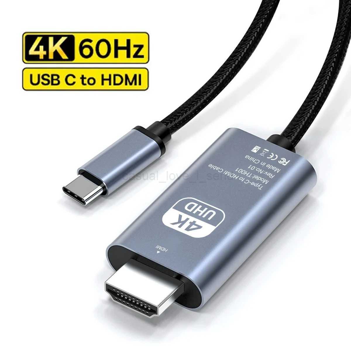 USB C to HDMI Adapter 4K 60Hz Type C Cable HDTV Converter Cable for iPhone 15 TV Converter MacBook Air iPad Samsung LaptopCL240719