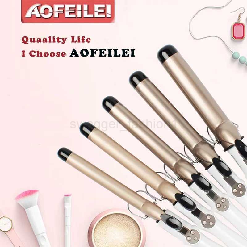Temperature Setting Electric Hair Curler Straightener Long Curling Tong Wand 9-38mm Professional Hair Curling Iron LCD ScreenB240719