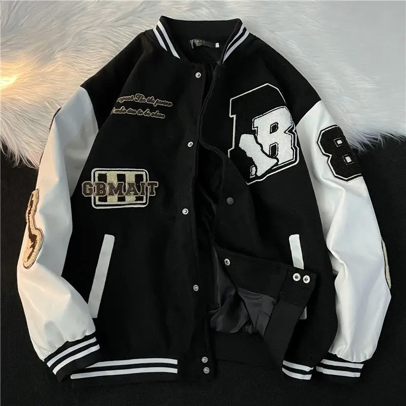 American Letter Embroidery High Quality Jackets Coats Mens Y2K Street Hip-Hop Trend Baseball Uniform Couple Casual Joker Jacket 240717