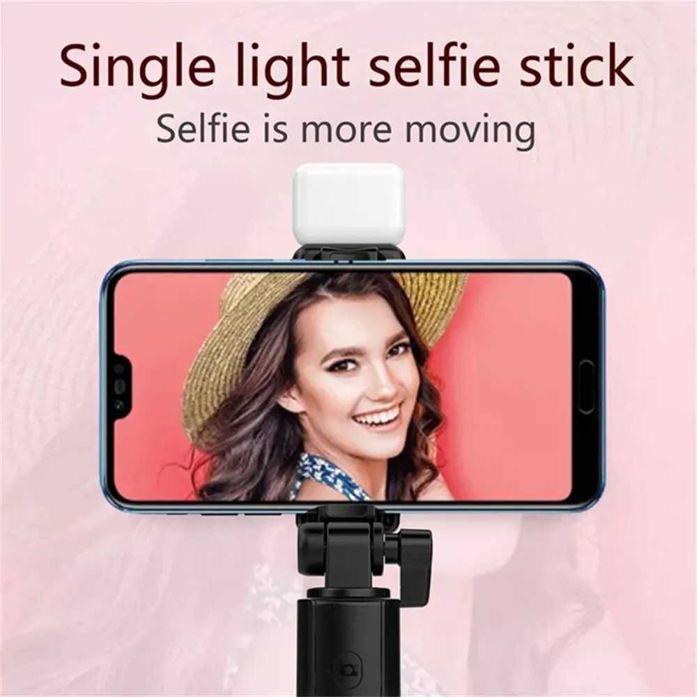 with Fill Lamp Foldable Wireless Selfie Stick Bluetooth Remote Shutter Tripod 360 Rotation for Youtube Tiktok Live Fill LightM240719