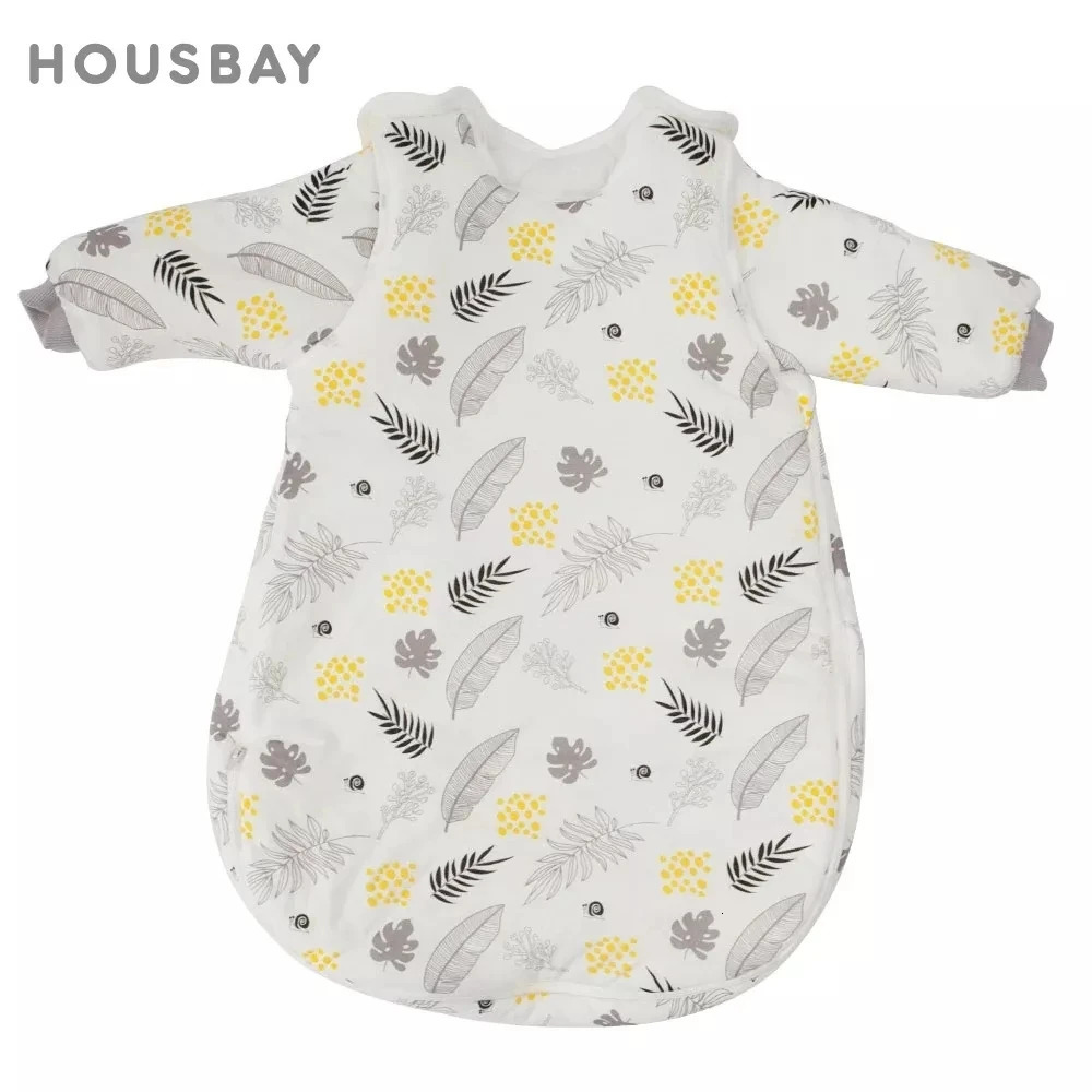 Baby Sleeping Bag Vest Sleep Bag With Sleeves Detachable Convenient Change Diaper 100% Cotton Printed born Baby Carriage Sack 240713