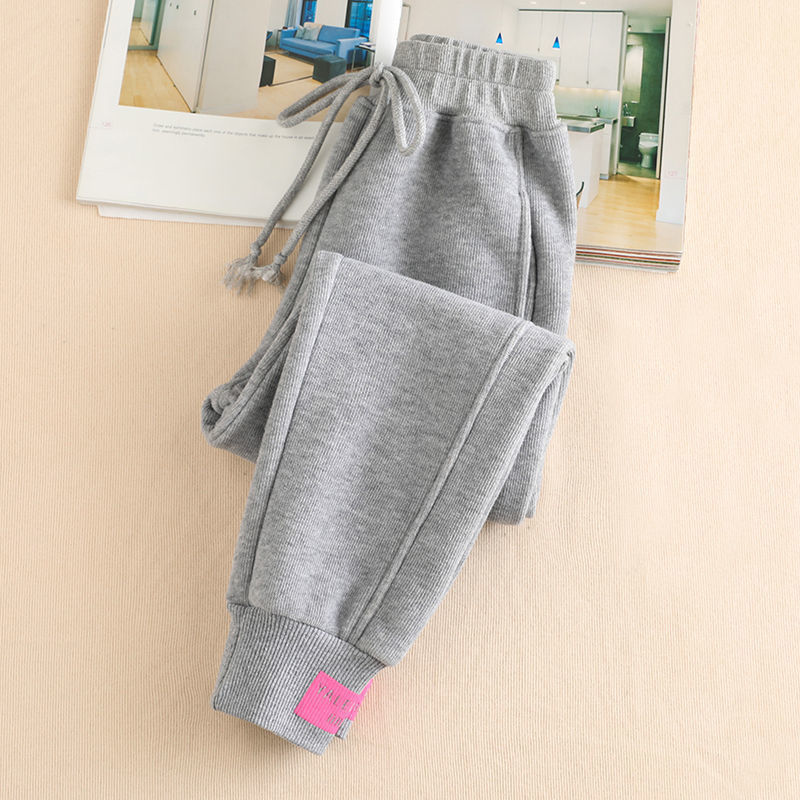 New Gray women Sweatpants Autumn Winter Baggy Streetwear Oversize Sports Pants Black winter thick Joggers Streetwear Trousers
