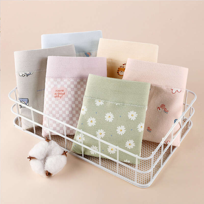 Rural Style Pure Cotton Printed Cute Girl Underwear, Fresh and Breathable Women's Underwear Calecon Panties Women Underwear Calzoncillos Underwea