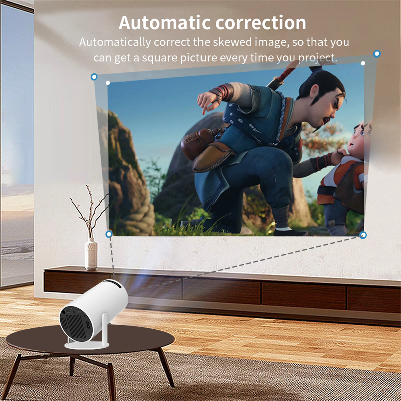 HY300 Smart Projector Android 12.0 WIFI Wireless Connection 130 ANSI 600P 720P Home Cinema Outdoor Protable Projetor