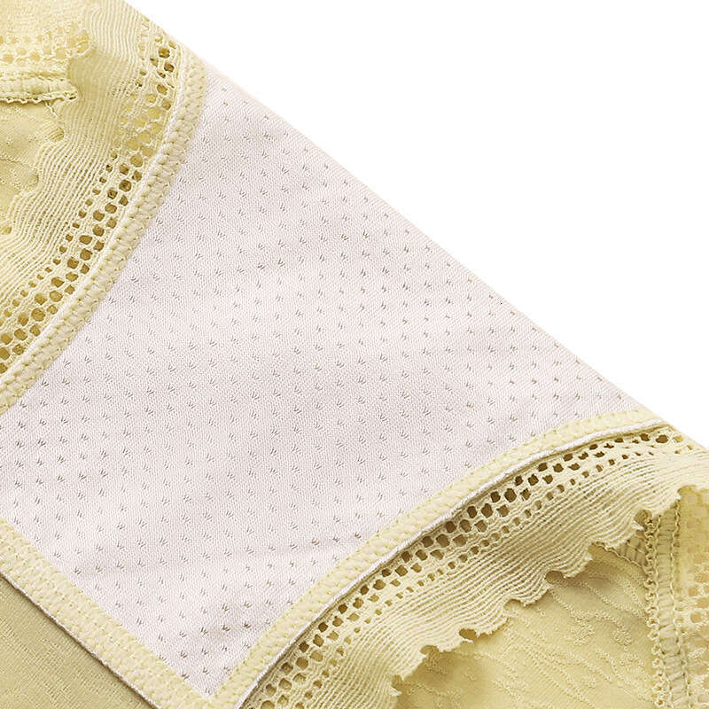 Mulberry Silk Crotch Women's Belly Cinching High Waisted Underwear, Lace Edge Seamless Triangle Pants for Women Calzoncillos Calecon Women Underw