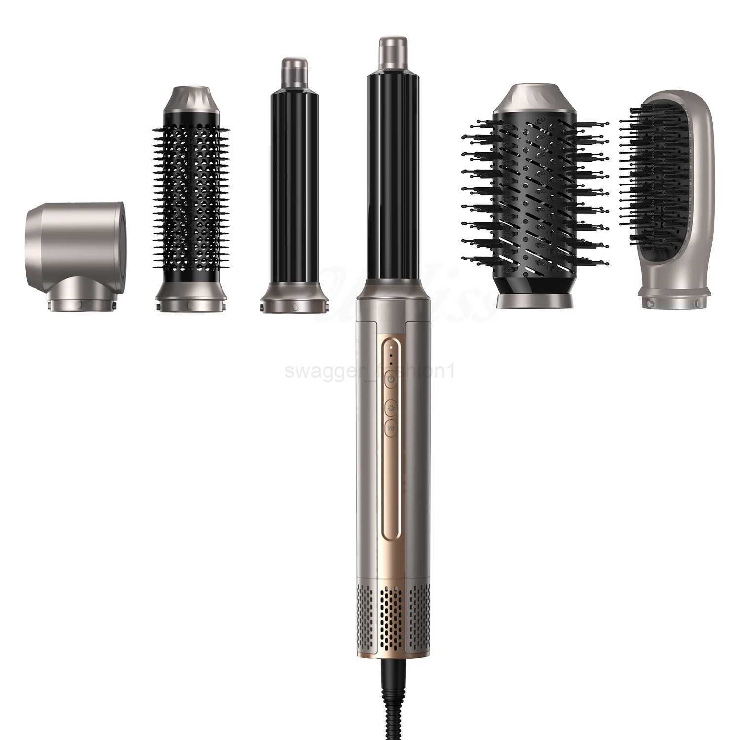 Hair Dryer Brush 6 in 1 Hot Air Brush Blow Dryer Brush in One with Volumizer Detachable Styler for Straightening Hair CurlingB240719