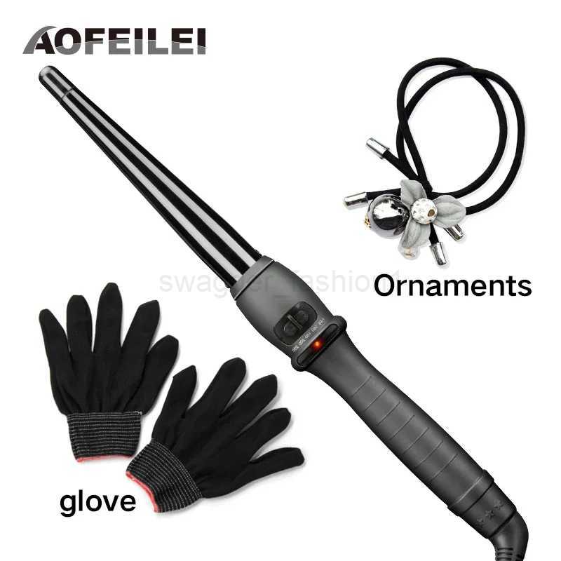 Professional Cone Shape Ceramic Hair Curler Iron Curling Wand Rollers Waver Styling Tools Style Quick Heat Electric CurlyB240719