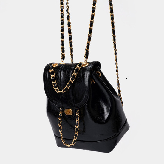 2024 New Style Sier Chain Women's Korean Edition Small Fragrance Backpack Fashionable Crowd Book Bag H7.19#27