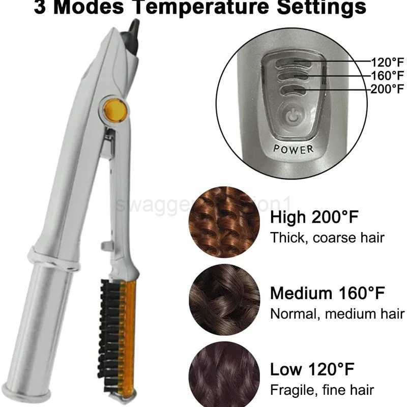 Professional Hair Curler Straight Hair Comb Rotating Hair Brush Curler Styler 2 In 1 Hair Styling Tool Curling Iron With BrushB240719