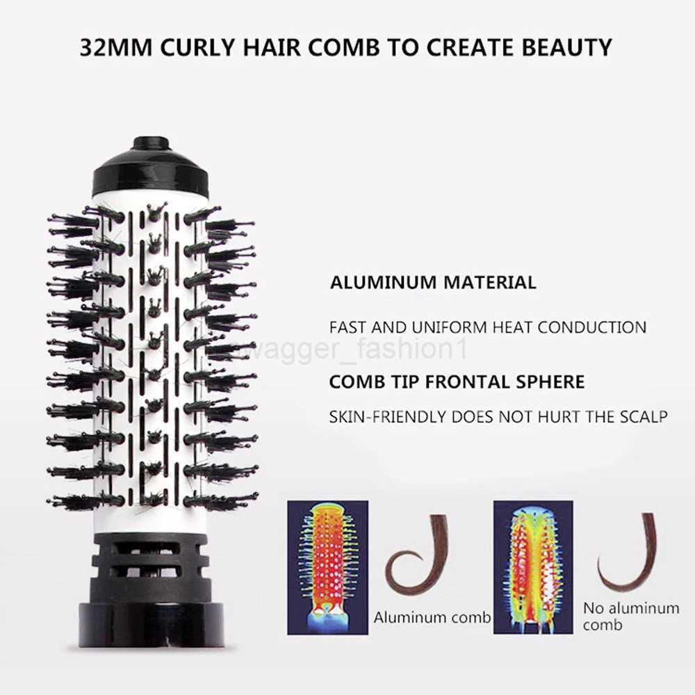 3 In 1 Rotating Electric Hair Straightener Brush Hair Curler Hair Dryer Brush Hot Air Comb Negative Ion Hair Styler CombB240719