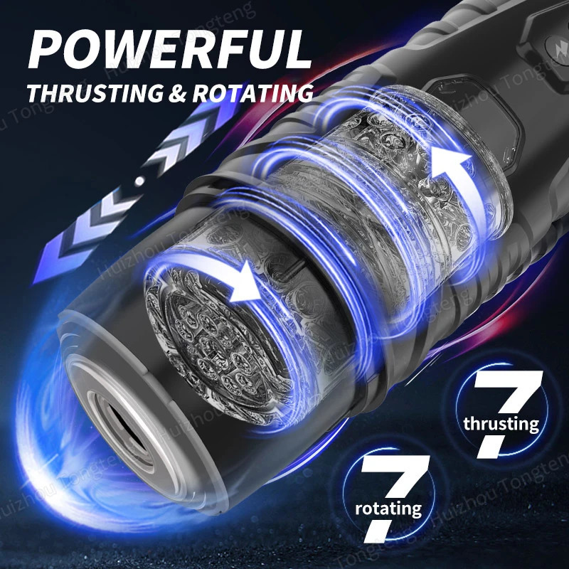 Male Masturbator Automatic With 7 Powerful Vibrating Thrusting Blowjob Masturbation Cup Pocket Pussy for Adult Men Sex Toys 240711