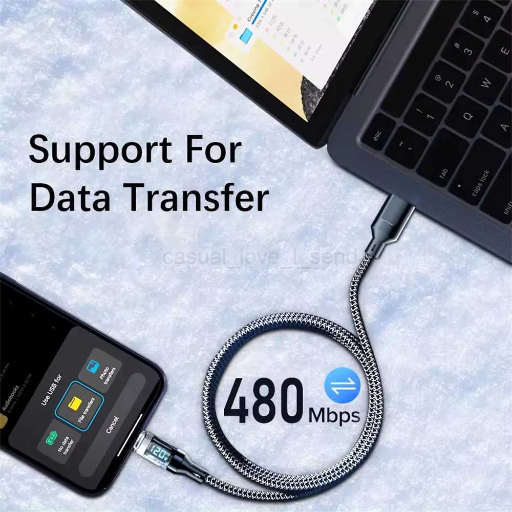 NNBILI 120W Type C to Type C Cable Phone Super Fast Charging Cable With LED Display USB To Type-C Data Cord For SamsungCL240719