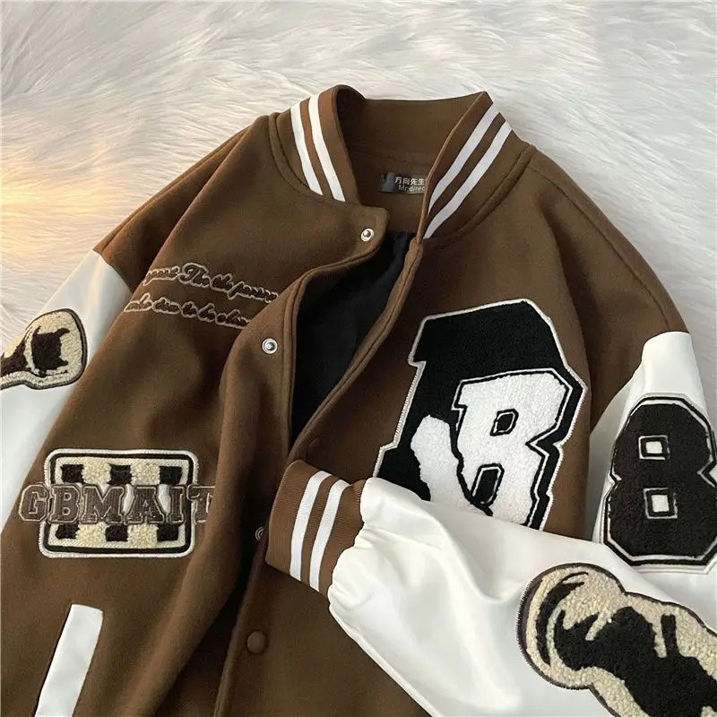 American Letter Embroidery High Quality Jackets Coats Mens Y2K Street Hip-Hop Trend Baseball Uniform Couple Casual Joker Jacket 240717